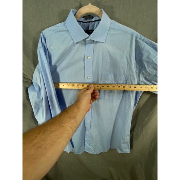 Tommy Hilfiger Button Up Shirt Adult Large 16-16 1/2 34-35 Blue‎ Casual Mens. - Picture 6 of 8